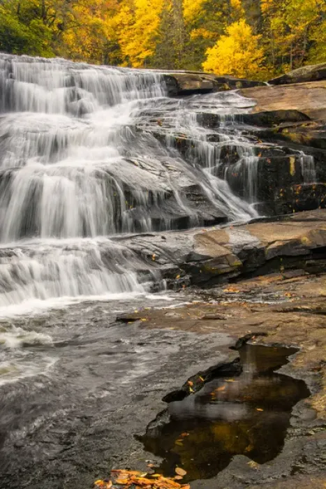 Framed Print : USA, North Carolina, Brevard. Waterfall in Dupont State Forest