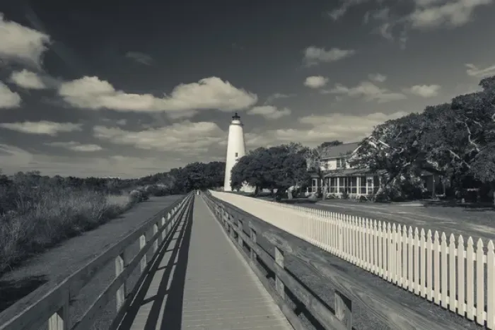 Framed Print : USA, North Carolina, Cape Hatteras National Saeshore, Ocracoke, Ocracoke Lighthouse, b Framed Print : USA, North Carolina, Cape Hatteras National Saeshore, Ocracoke, Ocracoke Lighthouse, b