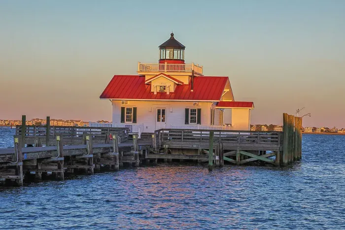 Framed Print : USA, North Carolina, Manteo. Sunset on the Roanoke Marshes Lighthouse Framed Print : USA, North Carolina, Manteo. Sunset on the Roanoke Marshes Lighthouse