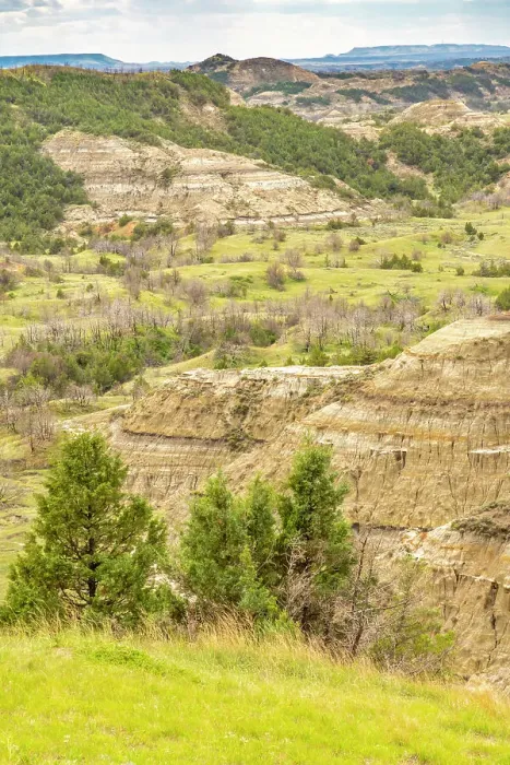 Framed Print : USA, North Dakota, Theodore Roosevelt National Park. Overview of park eroded formations