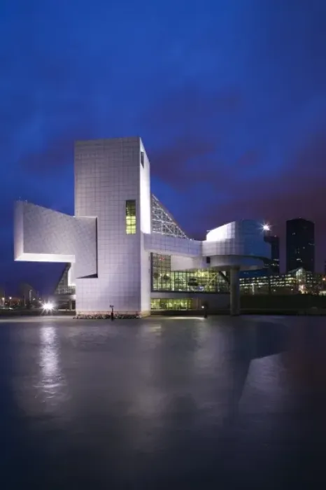 Framed Print : USA, Ohio, Cleveland: Rock & Roll Hall of Fame & Museum / Evening Framed Print : USA, Ohio, Cleveland: Rock & Roll Hall of Fame & Museum / Evening