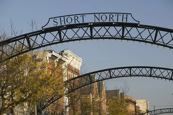 USA, Ohio, Columbus: Short North Sign, Trendy Neighborhood along North High Street