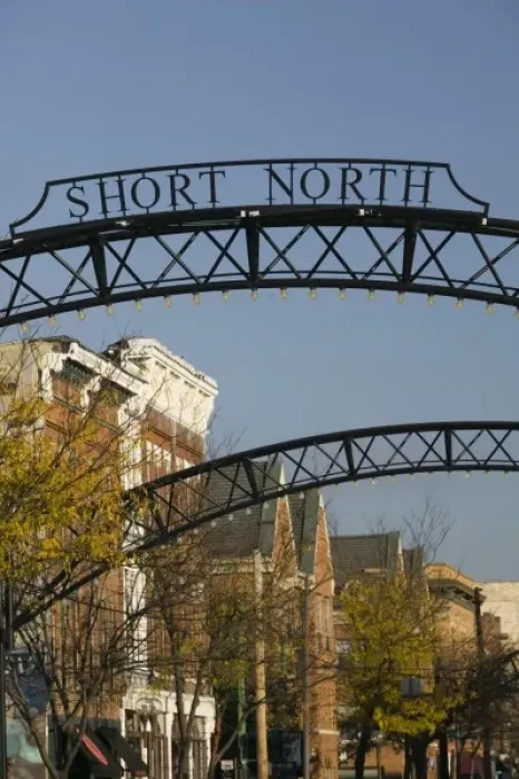 Framed Print : USA, Ohio, Columbus: Short North Sign, Trendy Neighborhood along North High Street