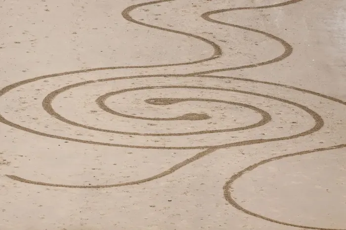 Framed Print : USA, Oregon, Bandon Beach. Geometric drawings in the sand. (PR) Framed Print : USA, Oregon, Bandon Beach. Geometric drawings in the sand. (PR)