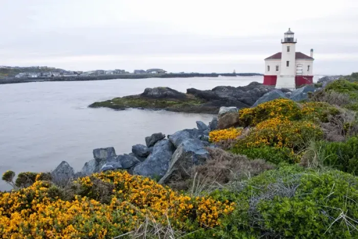 Framed Print : USA, Oregon, Bandon, Coquille River Lighthouse Framed Print : USA, Oregon, Bandon, Coquille River Lighthouse
