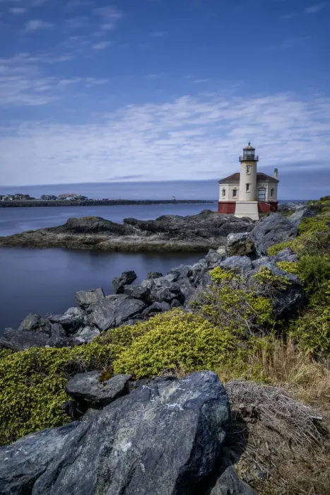 Framed Print : Usa, Oregon, Bandon. Coquille River Lighthouse Framed Print : Usa, Oregon, Bandon. Coquille River Lighthouse