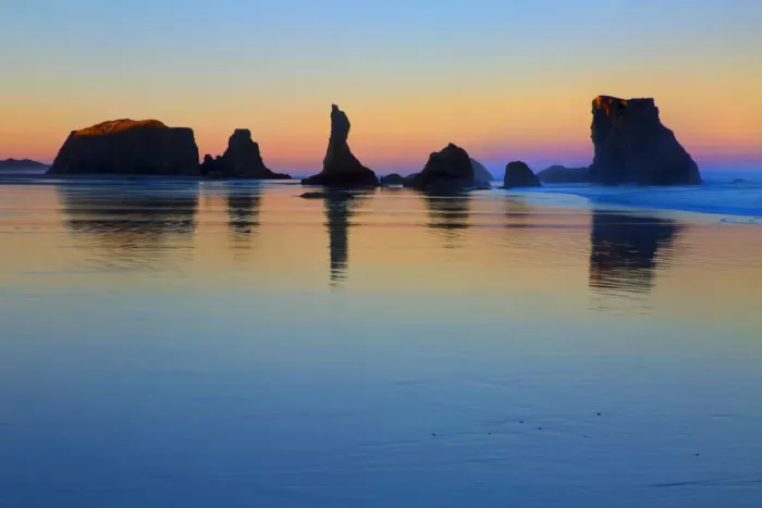 Framed Print : USA, Oregon, Bandon. Sunset on beach sea stacks Framed Print : USA, Oregon, Bandon. Sunset on beach sea stacks
