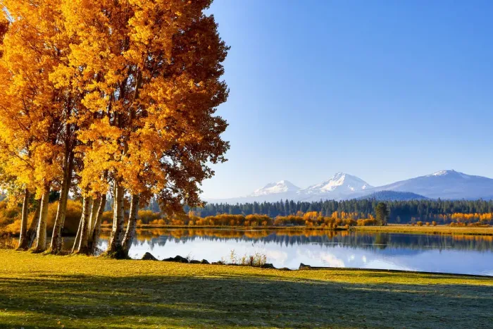 Framed Print : USA, Oregon, Bend, Fall at Black Butte Ranch in Central Oregon