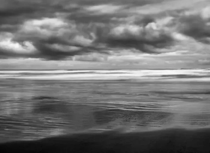 Framed Print : USA, Oregon, Cannon Beach, Storm clouds roil over the Pacific Ocean