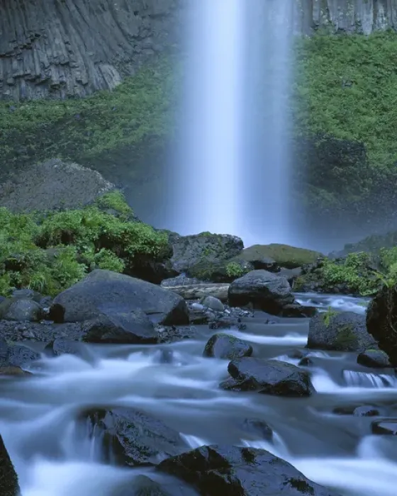 Framed Print : USA, Oregon, Columbia Gorge, Latourell Falls, Guy W. Talbot State Park