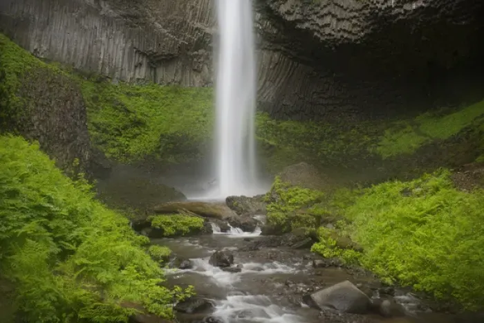 Framed Print : USA, Oregon, Columbia River Gorge. Latourell Falls landscape Framed Print : USA, Oregon, Columbia River Gorge. Latourell Falls landscape