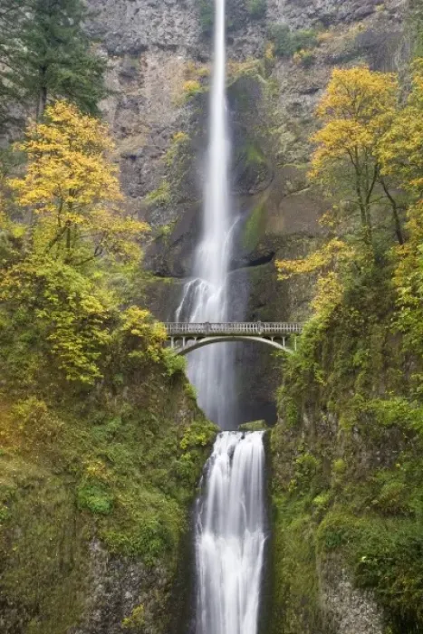 Framed Print : USA, Oregon, Columbia River Gorge. View of bridge next to Multnomah Falls Framed Print : USA, Oregon, Columbia River Gorge. View of bridge next to Multnomah Falls
