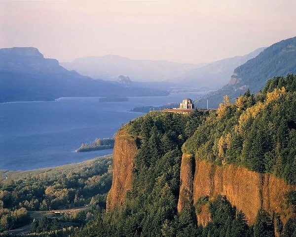 USA, Oregon, Columbia River. Sunset at Crown Point on the Columbia River in Oregon