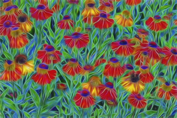 Framed Print : USA, Oregon, Coos Bay. Abstract of Helenium flowers in garden Framed Print : USA, Oregon, Coos Bay. Abstract of Helenium flowers in garden