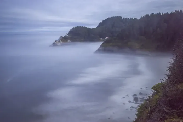 Framed Print : Usa, Oregon, Florence. Heceta Head Lighthouse, A Foggy Morning on the Pacific Surrounding the Heceta Head Lighthouse Framed Print : Usa, Oregon, Florence. Heceta Head Lighthouse, A Foggy Morning on the Pacific Surrounding the Heceta Head Lighthouse