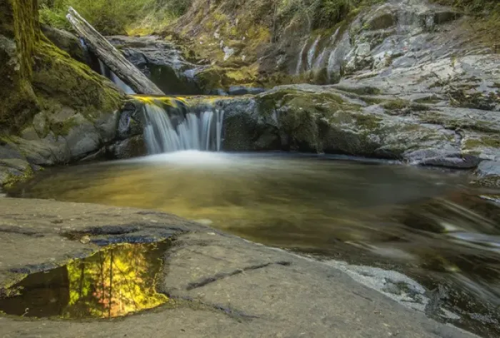 Framed Print : USA, Oregon, Florence. Waterfall in stream