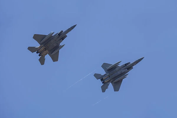 USA, Oregon, Hillsboro, F-15C Eagles at the Oregon International Airshow