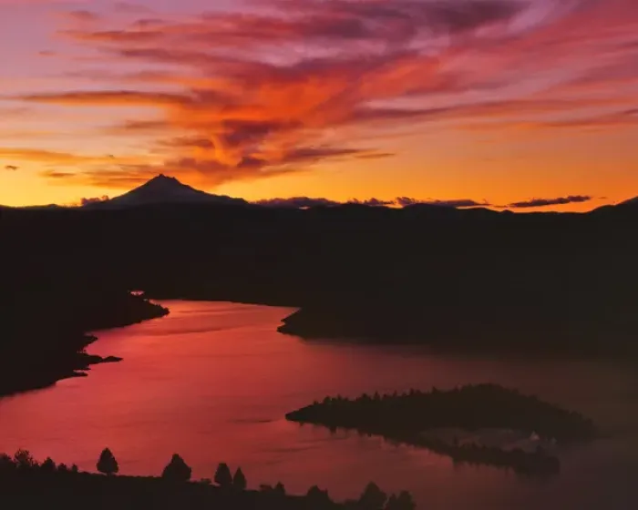 Framed Print : USA, Oregon, Jefferson County. Lake Billy Chinook reflects the vivid colors at sunset below Mt Framed Print : USA, Oregon, Jefferson County. Lake Billy Chinook reflects the vivid colors at sunset below Mt
