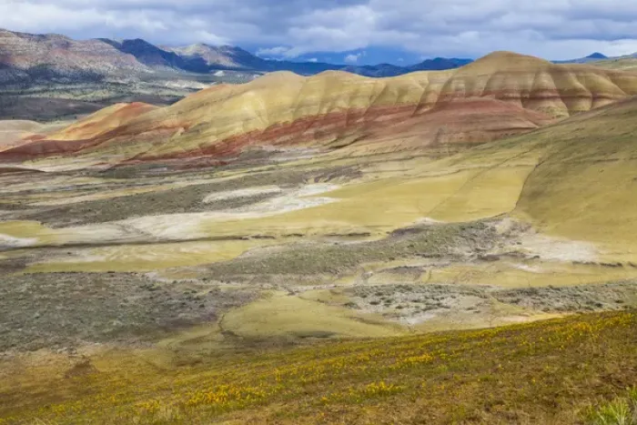 Framed Print : USA, Oregon, John Day Fossil beds National Monument. Landscape of Painted Hills Unit