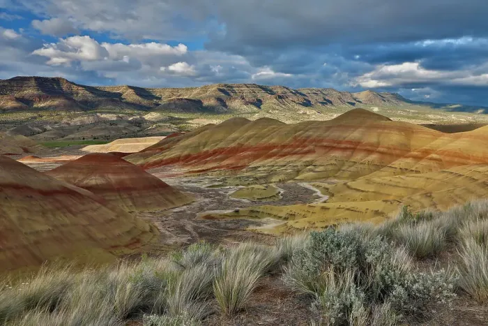 Framed Print : USA, Oregon. John Day Fossil Beds National Monument badlands landscape Framed Print : USA, Oregon. John Day Fossil Beds National Monument badlands landscape