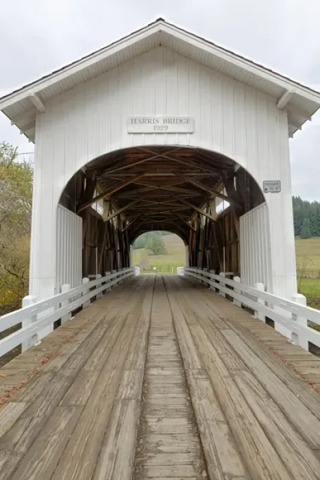 Framed Print : USA, Oregon, Kings Valley, Harris Bridge. Digital Composite, HDR Framed Print : USA, Oregon, Kings Valley, Harris Bridge. Digital Composite, HDR