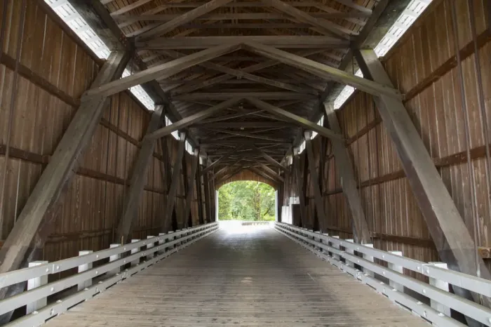 Framed Print : USA, Oregon, Lane County, Jasper, Place Road, Fall Creek. Pengra Covered Bridge. 120 Foot, Howe Truss Framed Print : USA, Oregon, Lane County, Jasper, Place Road, Fall Creek. Pengra Covered Bridge. 120 Foot, Howe Truss