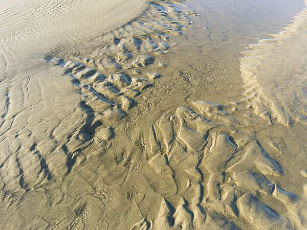 USA, Oregon, Manzanita. Beach sand patterns