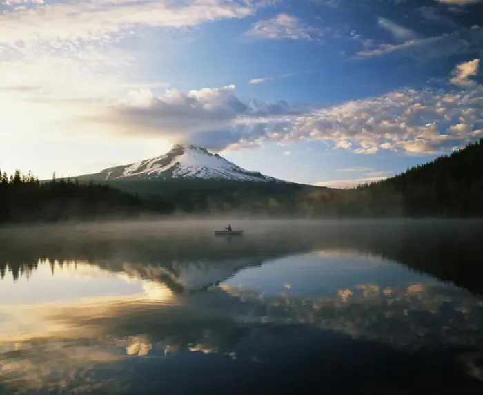 Framed Print : USA, Oregon, Mount Hood National Forest, Mount Hood Wilderness Area, Fisherman Framed Print : USA, Oregon, Mount Hood National Forest, Mount Hood Wilderness Area, Fisherman