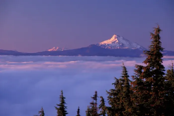 Framed Print : USA, Oregon, Mount Jefferson from Timberline Highway on Mount Hood, sunrise Framed Print : USA, Oregon, Mount Jefferson from Timberline Highway on Mount Hood, sunrise