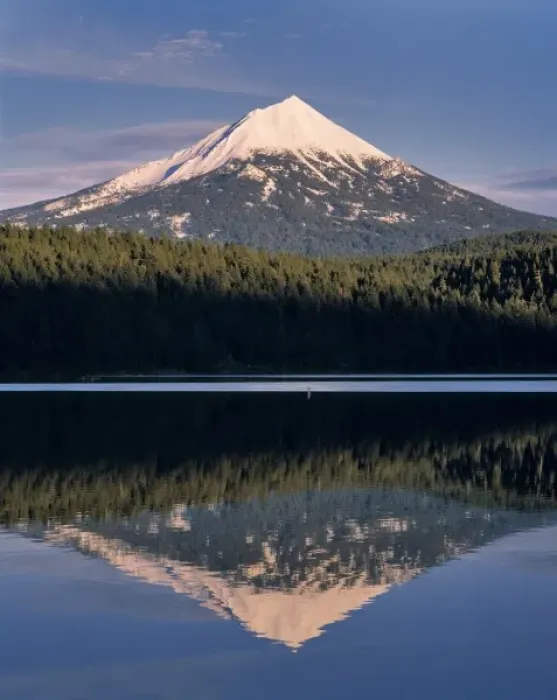Framed Print : USA, Oregon, Mt McLoughlin. Sunrise illumines Mt McLoughlin in Willow Lake in Framed Print : USA, Oregon, Mt McLoughlin. Sunrise illumines Mt McLoughlin in Willow Lake in