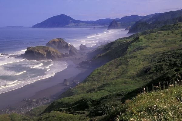 USA, Oregon, Nesika Beach. Oregon coastline and seastacks