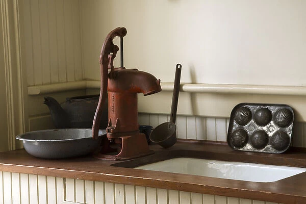 USA, Oregon, Newport. Interior of kitchen in Yaquina Bay Lighthouse. Credit as: Wendy