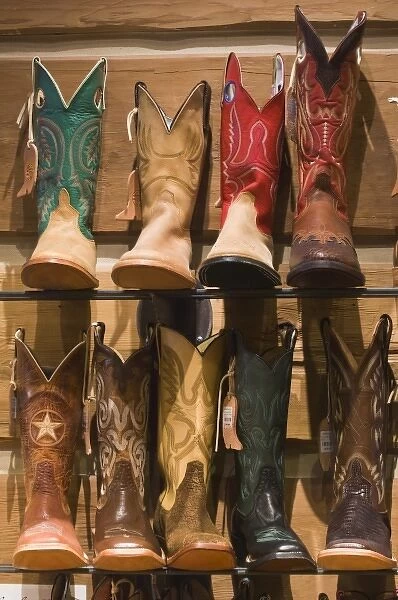 USA, Oregon, Pendleton, Cowboy Boots for Sale at Hamley s