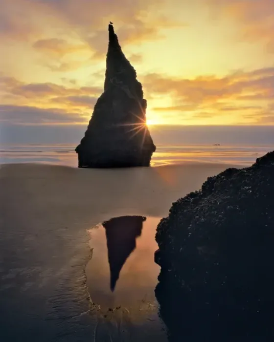 Framed Print : USA, Oregon. Rock formation at sunset on Bandon Beach. Credit as: Steve Terrill Photography Framed Print : USA, Oregon. Rock formation at sunset on Bandon Beach. Credit as: Steve Terrill Photography