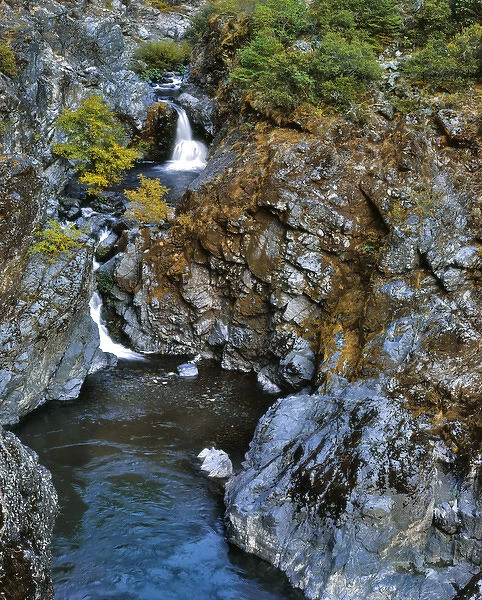 USA, Oregon. Stair Creek Falls along the Rogue River