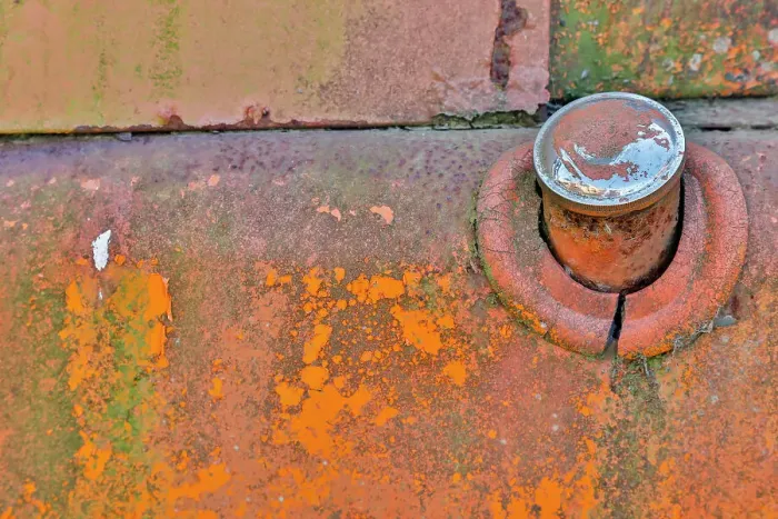 Framed Print : USA, Oregon, Tillamook. Old rusted vehicle close-ups with peeling paint truck details