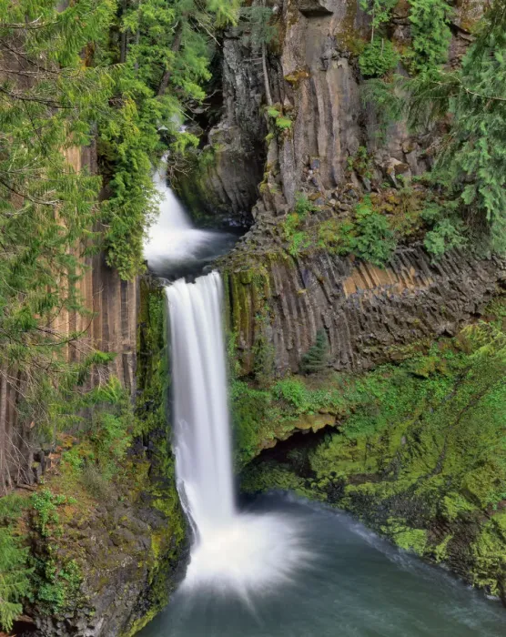 Framed Print : USA, Oregon, Umpqua National Forest. Toketee Falls landscape