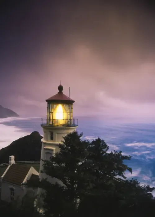 Framed Print : USA, Oregon, View of Heceta Head Lighthouse at dusk Framed Print : USA, Oregon, View of Heceta Head Lighthouse at dusk
