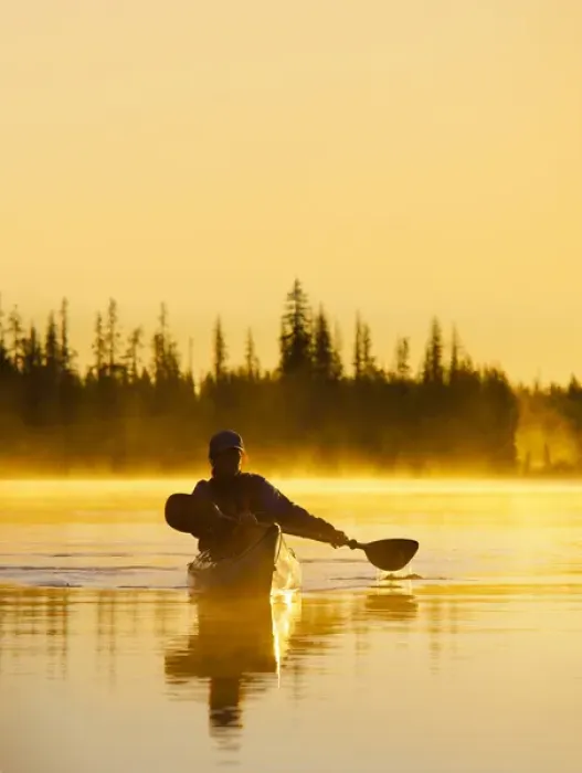 Framed Print : USA, Oregon. A woman in a sea kayak paddles at dawn on Big Lake, Oregon, in the Oregon Cascades Framed Print : USA, Oregon. A woman in a sea kayak paddles at dawn on Big Lake, Oregon, in the Oregon Cascades