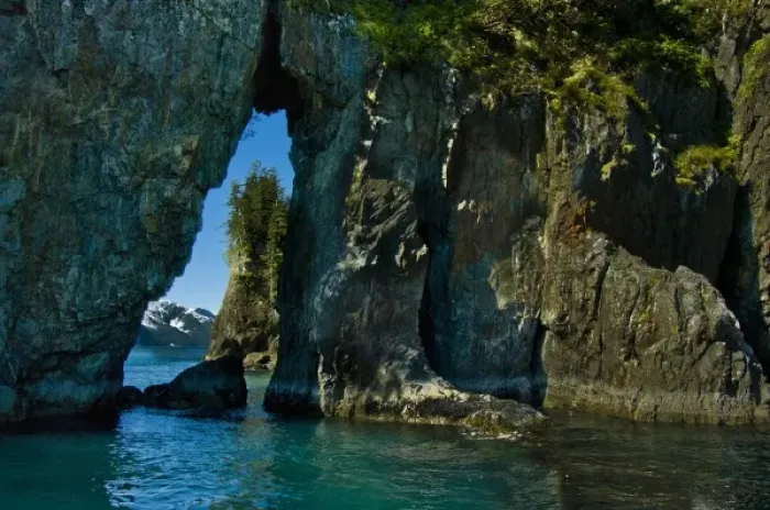 Framed Print : USA, Pacific Northwest, Alaska. Fascinating Three Hole Point in Kenai Fjords National Park Framed Print : USA, Pacific Northwest, Alaska. Fascinating Three Hole Point in Kenai Fjords National Park