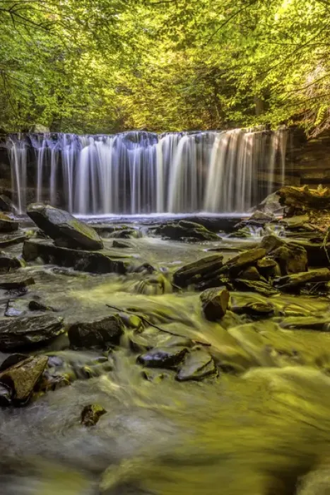 Framed Print : USA, Pennsylvania, Benton, Ricketts Glen State Park. Oneida Falls cascade. Credit as Framed Print : USA, Pennsylvania, Benton, Ricketts Glen State Park. Oneida Falls cascade. Credit as