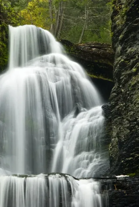 Framed Print : USA, Pennsylvania, Delaware Water Gap, Dingmans Falls. View of waterfall. Credit as Framed Print : USA, Pennsylvania, Delaware Water Gap, Dingmans Falls. View of waterfall. Credit as