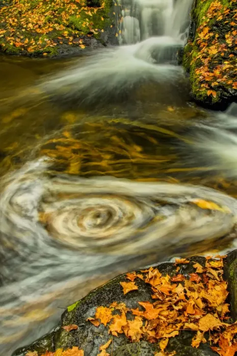 Framed Print : USA, Pennsylvania, Delaware Watergap National Recreational Area. Waterfall and swirling pool