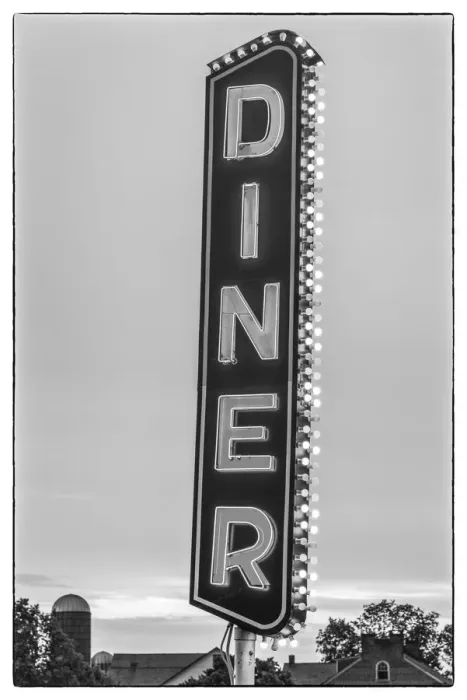 Framed Print : USA, Pennsylvania, Lancaster. diner sign Framed Print : USA, Pennsylvania, Lancaster. diner sign
