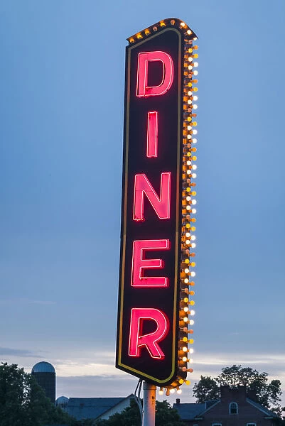 USA, Pennsylvania, Lancaster. diner sign