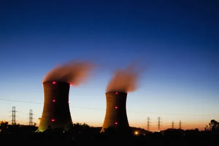Framed Print : USA, Pennsylvania, Middletown, Steam vents from cooling tower at Three Mile Island