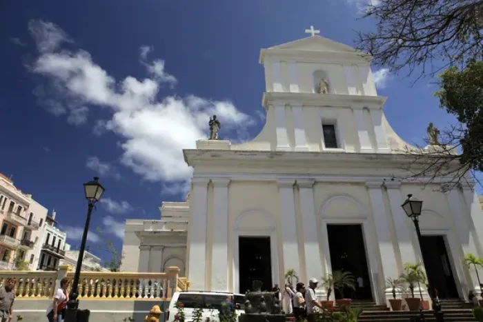 Framed Print : USA, Puerto Rico, San Juan. Cathedral of San Juan Bautista, San Juan, Puerto Rico
