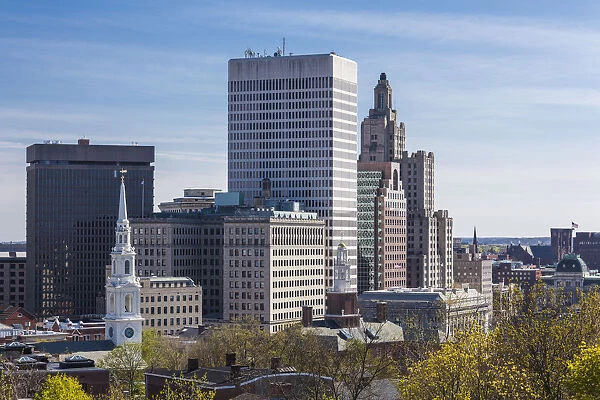USA, Rhode Island, Providence, city skyline from Prospect Terrace Park