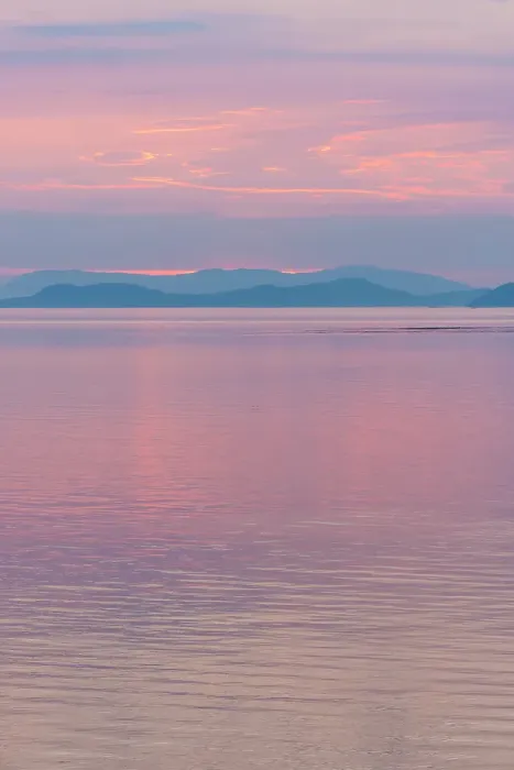 Framed Print : USA, San Juan Islands, Washington State. Colorful reflected sunset sky from Sucia Island view to Strait of Georgia Framed Print : USA, San Juan Islands, Washington State. Colorful reflected sunset sky from Sucia Island view to Strait of Georgia