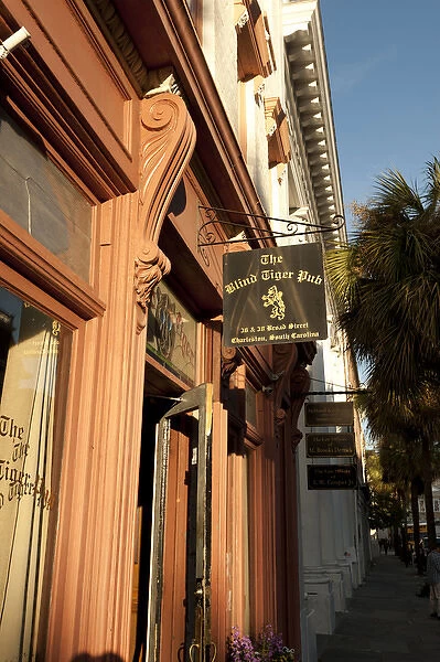 USA, South Carolina, Charleston. The Blind Tiger Pub is a Charleston landmark